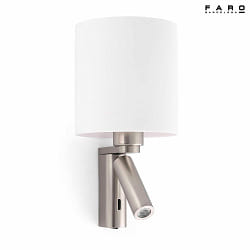 Luminaire mural ROB SHADE E27 IP20, nickel satin 