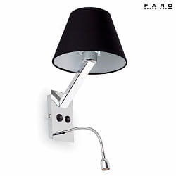 wall luminaire MOMA E27 IP20, chrome, black 