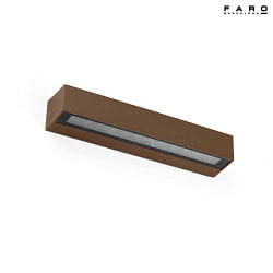 outdoor wall luminaire DORO 380 2 flames LED IP65, rust brown 