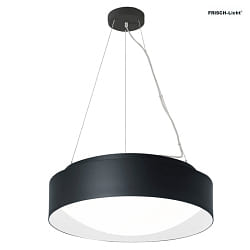 LED Pendelleuchte PREMIUM ARCHITEKTUR,  30,8cm, 18W, 4000K, 2100lm, IP20, IK02, DALI/Touch, schwarz/schneewei