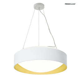 LED Pendelleuchte PREMIUM ARCHITEKTUR,  30,8cm, 18W, 4000K, 2100lm, IP20, IK02, DALI/Touch, wei/gold