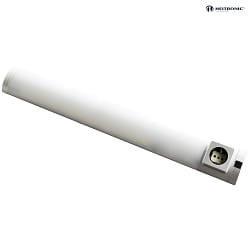 LED Unterbauleuchte DETMOLD, IP20, mit 1 Steckdose + Schalter, Aluminium / PMMA, silber/wei, 67,8cm, 8W 4000K 420lm