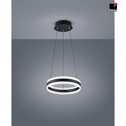 Luminaire  suspension LIV 40 haut bas, forme de l'anneau IP20, noir mat gradable