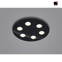 Plafoniera NOMI LED IP20, nero dimmerabile