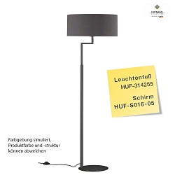 Lampadaire OSKA E27 IP20, titane gradable