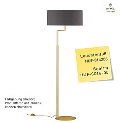 Lampadaire OSKA E27 IP20, laiton gradable