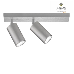 Spotlight CAMINO for wall or ceiling, 2-flame, 2x GU10, rotatable & swiveling, ML Platinum