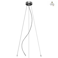 Suspension kit for ceiling luminaire LUNA / AURELIA / LOUISE, length 150cm, shortable, matt nickel, 3-pole, simple switch & dim