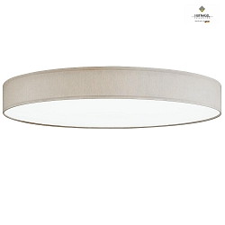 LED ceiling luminaire LUNA,  50cm, 30W 4000K 3600lm, white fabric cover below, dimmable, melange chintz