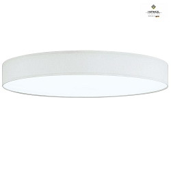 LED ceiling luminaire LUNA,  60cm, 30W 2700K 3350lm, white fabric cover below, dimmable, white chintz