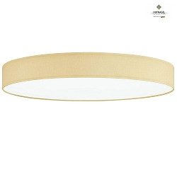 LED ceiling luminaire LUNA,  60cm, 30W 2700K 3350lm, white fabric cover below, dimmable, champaign chintz