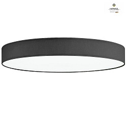 LED ceiling luminaire LUNA,  60cm, 30W 2700K 3350lm, white fabric cover below, dimmable, slate chintz