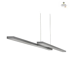 pendant luminaire TANDEM 160CM adjustable, with diffuser IP20, dark grey, steel, titanium