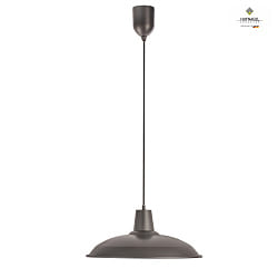 Luminaire  suspension FORM 1 plat, semi-circulaire, avec ascenseur  cble E27 IP20, titane gradable