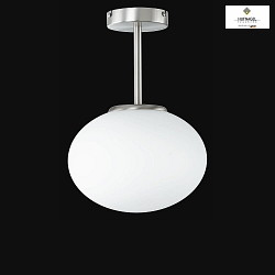 Ceiling luminaire BOCCIA, with spacer, E27, white frosted opal glass / matt nickel,  30cm / height 42cm