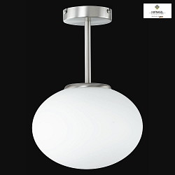 Ceiling luminaire BOCCIA, with spacer, E27, white frosted opal glass / matt nickel,  40cm / height 49cm