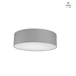 Ceiling luminaire MARA,  40cm, 3x E27, white fabric cover below / Chintz, light grey