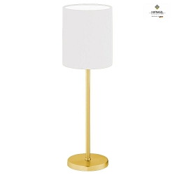 Lampada da tavolo LINUS Z E14 IP20, Bianco, ottone satinato