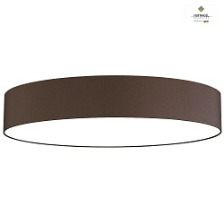 Ceiling luminaire MARA,  98cm, 6x E27, white fabric cover below / Chintz, mocha