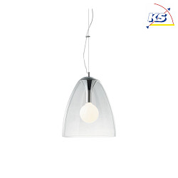 Pendant luminaire AUDI-20 SP1, 1 flame, E27, 100W, transparent