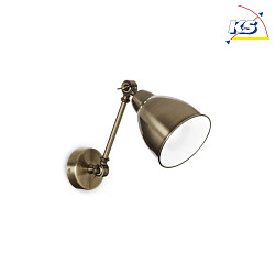 Wall luminaire NEWTON AP1, E27, antique brass