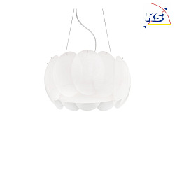 Pendant luminaire OVALINO SP5, 5 flames, E27, white