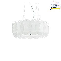 Pendant luminaire OVALINO SP8, 8 flames, E27, white