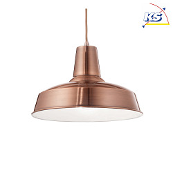 Pendant luminaire MOBY SP1, E27, copper