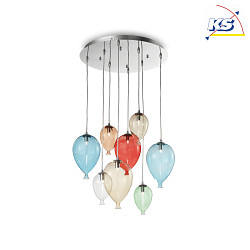 Luminaire  suspension CLOWN SP8 8 flammes G9 IP20, multicolore 