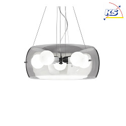 Pendant luminaire AUDI-10 SP5, 5 flames, E27, 60W, smoked glass