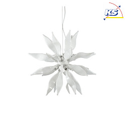 Pendant luminaire LEAVES SP8, 8 flames, G9, 40W, white