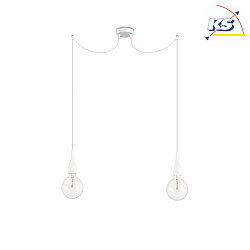 Pendant luminaire MINIMAL SP2, 2 flames, E27, white