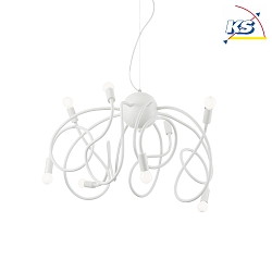 Luminaire  suspension MULTIFLEX 8 flammes, avec bras flexible E14 IP20, blanche