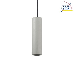 Pendant luminaire OAK ROUND, IP20,  7cm, GU10 max. 35W, cement grey / black cable