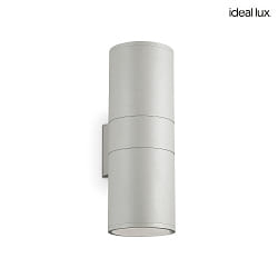 Outdoor wall luminaire GUN BIG, Up/Down, IP54, 2x E27, aluminium, grey