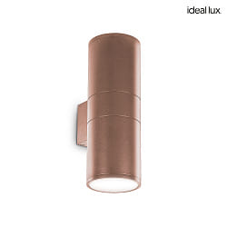 Outdoor wall luminaire GUN BIG, Up/Down, IP54, 2x E27, aluminium, coffee brown