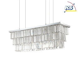 Luminaire  suspension MARTINEZ 8 flammes E14 IP20, chrome,  limpide