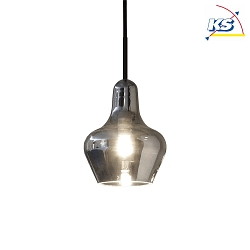 Pendant luminaire LIDO-2,  13cm, incl. G9 3.2W 3000K, smoked glass / black