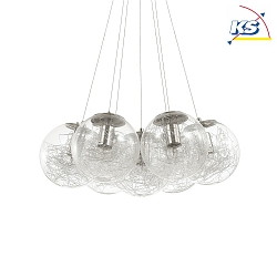 Luminaire  suspension MAPA SAT 7 flammes E27 IP20, nickel