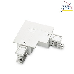 Connecteur d'angle LINK TRIM conducteur de protection  gauche, commutable, blanche