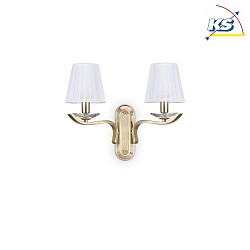 Lampada da parete PEGASO 2-Lampadine E14 IP20, Ottone spazzolato, Organza