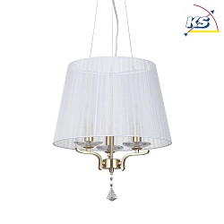 Luminaire  suspension PEGASO 3 flammes E14 IP20, laiton bross, organza