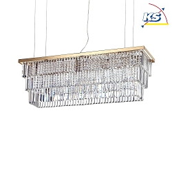 Luminaire  suspension MARTINEZ 8 flammes E14 IP20, or,  limpide