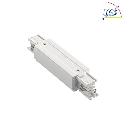 Centered power supply for LINK TRIMLESS 3-phase power track, standard version On-Off, white