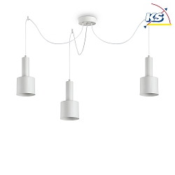 Luminaire  suspension HOLLY 3 flammes E27 IP20, blanche, revtement en poudre