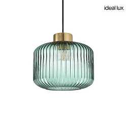 Pendant luminaire MINT-2,  20cm, E27, mint green / brass satin