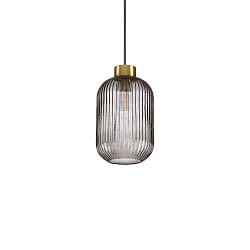 Luminaire  suspension MINT-1 E27 IP20, couleurs fume, laiton satin