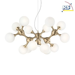 Luci a sospesione NODI 15-Lampadine E14 IP20, Ottone spazzolato, Bianco