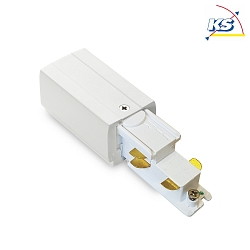 Power feeder LEFT for 3-phase power track LINK TRIMLESS, DALI-Version, white