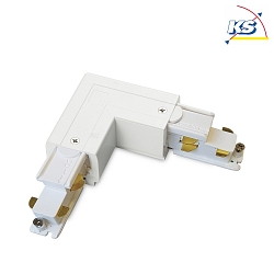 Connecteur d'angle triphas LINK TRIMLESS contrlable par DALI, conducteur de protection  gauche, blanche